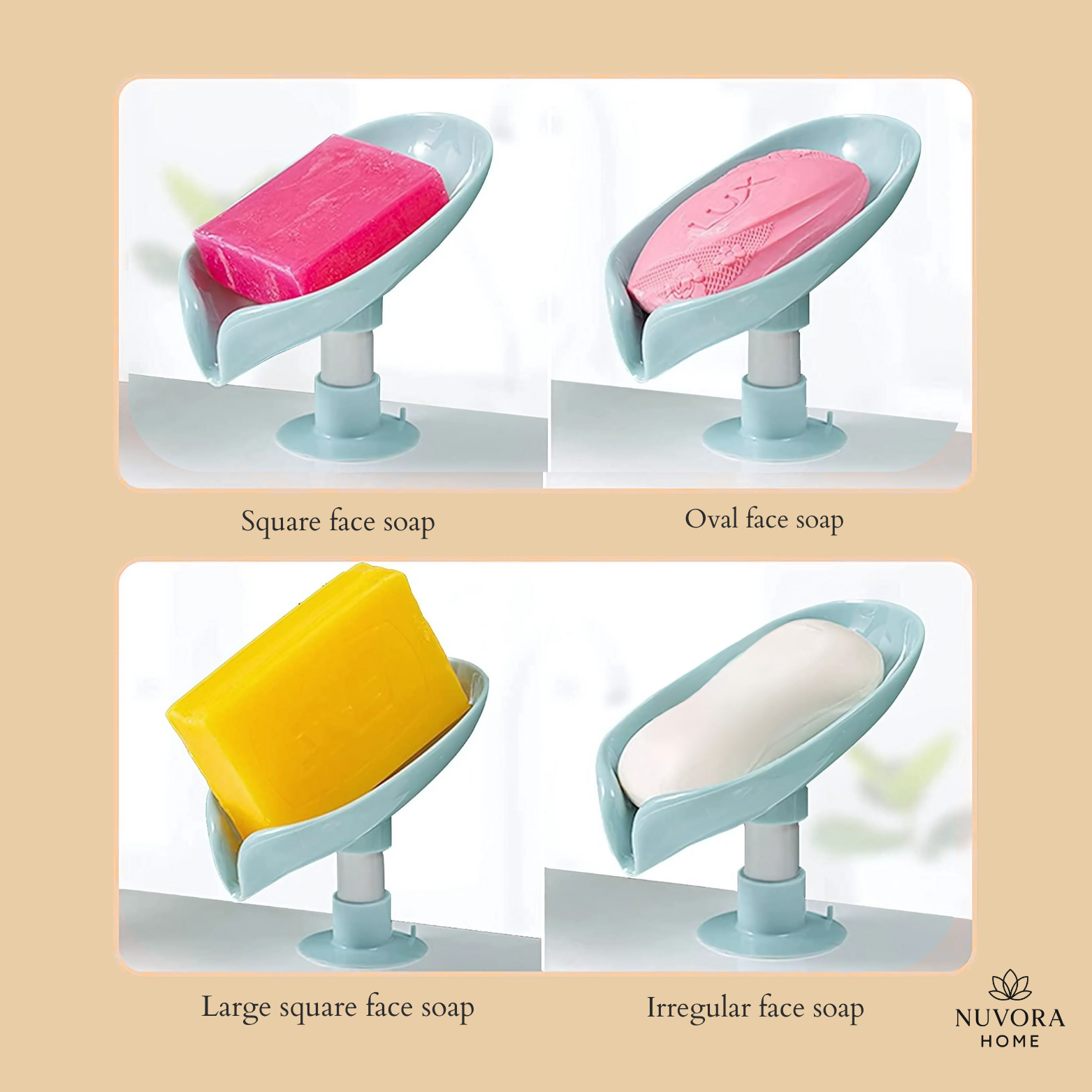 Leaf Shape Self Draining Soap Holder Pack of 2