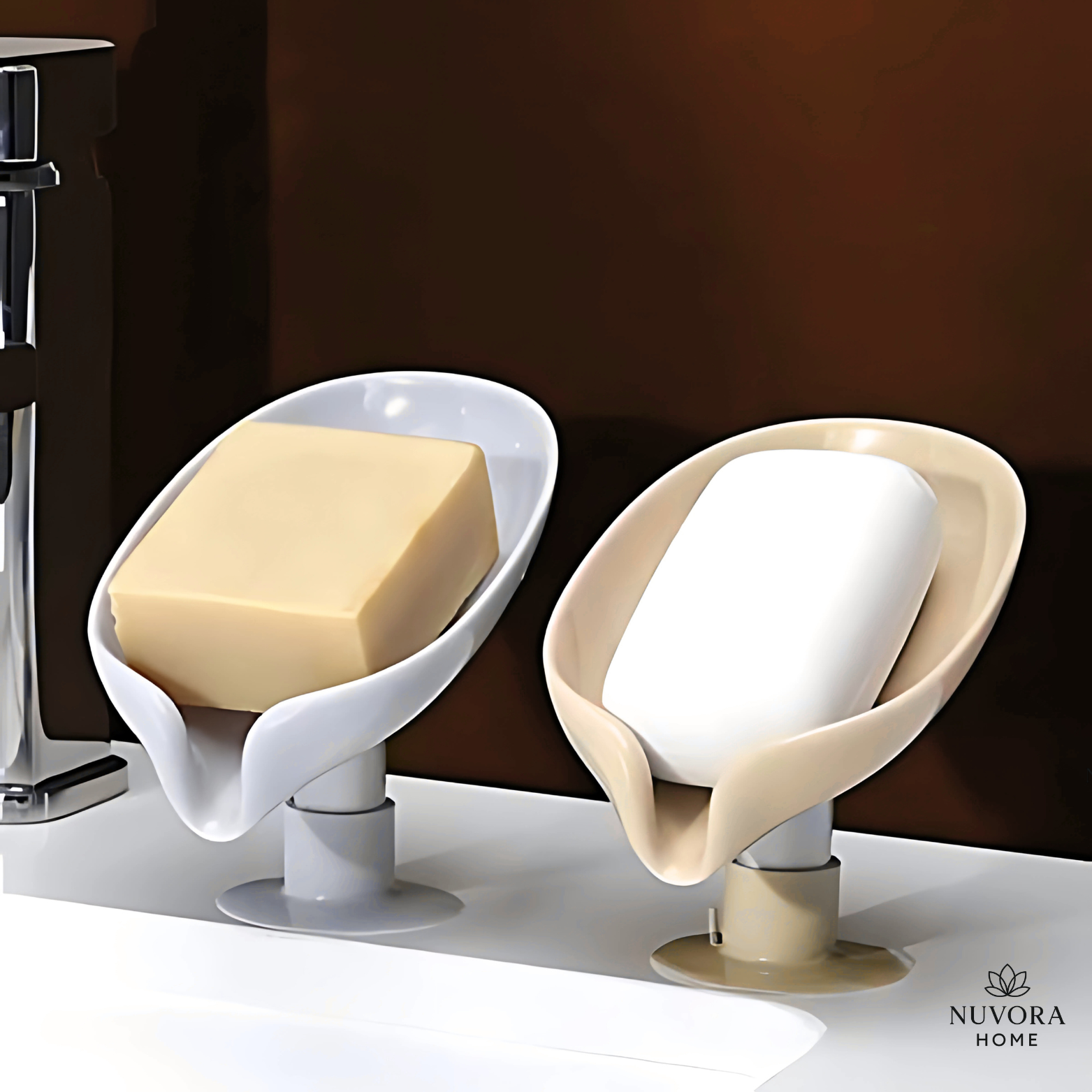 Leaf Shape Self Draining Soap Holder Pack of 2
