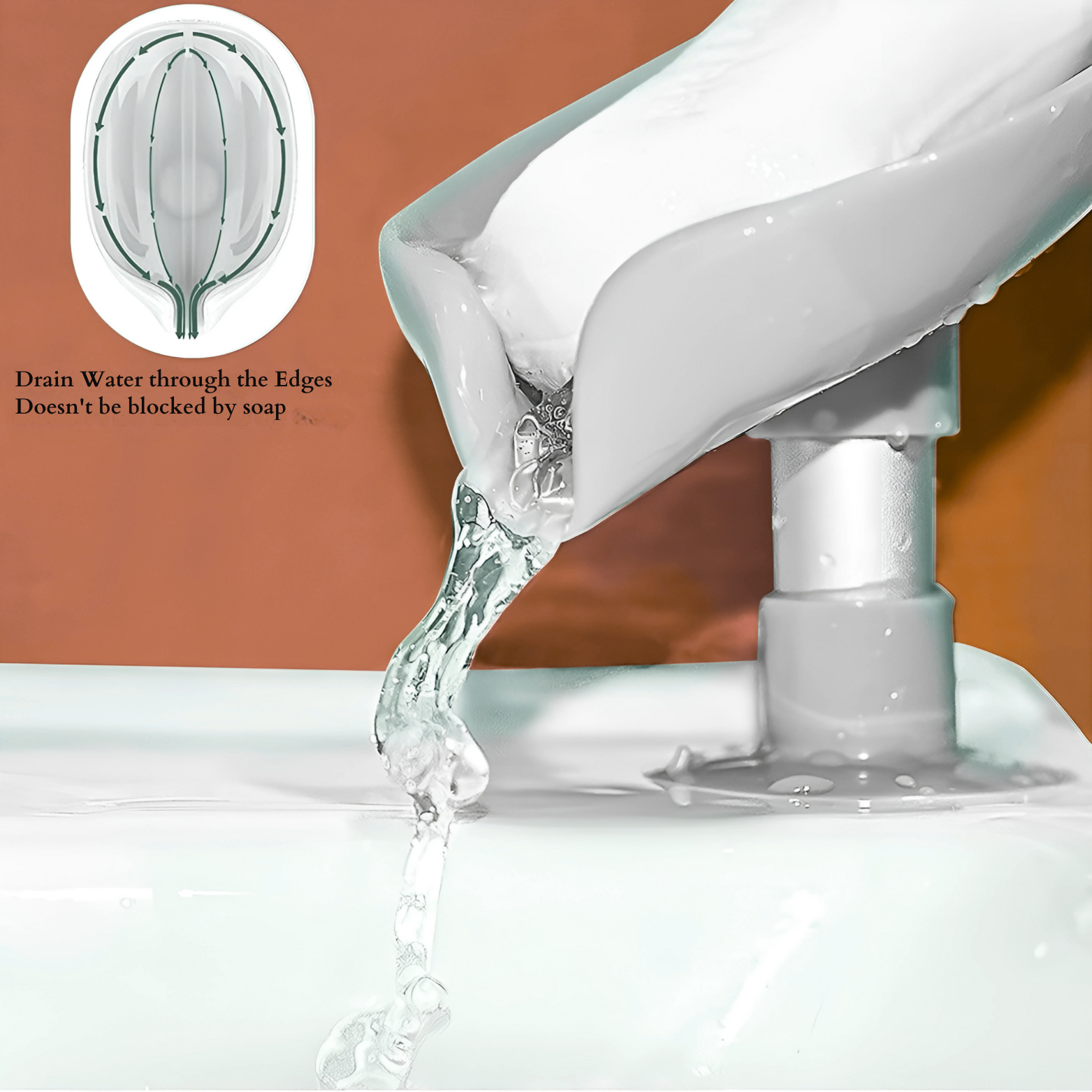 Leaf Shape Self Draining Soap Holder Pack of 2